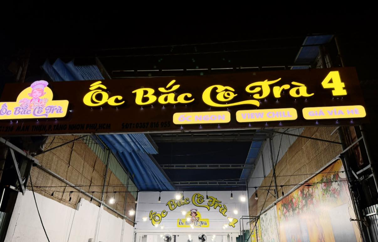 Bảng hiệu Ốc Bắc Cô Trà 4